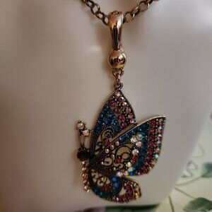 JTV Off Park Crystal Butterfly Enhancer Necklace